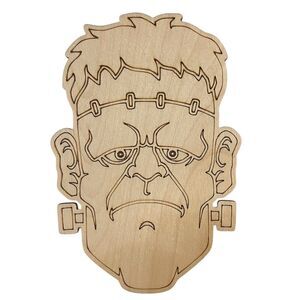 Laser Cut / Etched 1/8" Plywood Shape - 6" Frankenstein Face #063